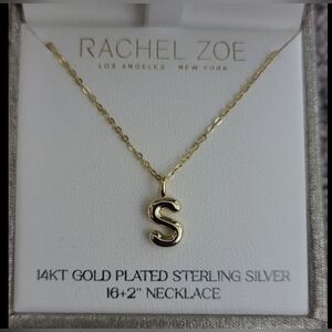 Rachel Zoe Letter "S" Necklace, 14K Gold Plated Sterling Silver